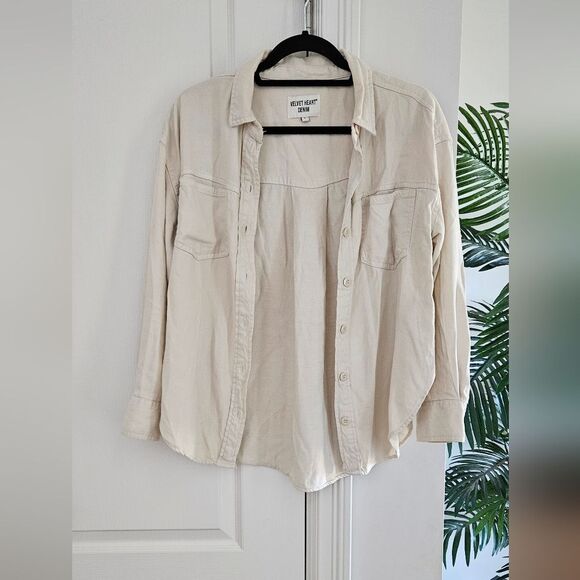 Velvet Heart Cream Denim Shirt - Picture 3 of 5